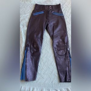 80s/90s genuine leather motorcycle pants